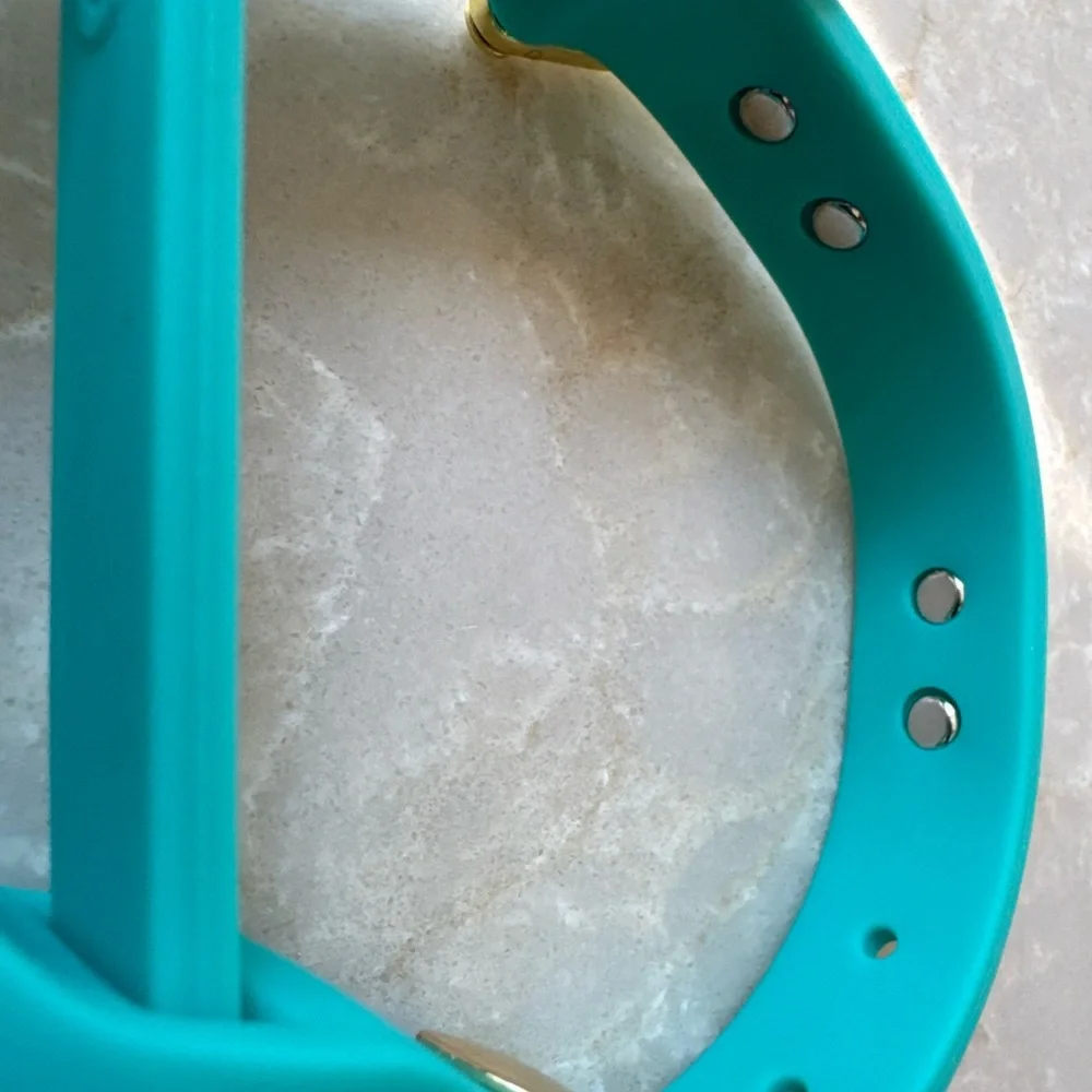 NEW Bonefly Puppy Dog Gift Collar Aqua Gold +4 X Swarovski Pink Charms Sz XS - Picture 4 of 13